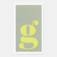 Minimalist Monogram Initial Bold Sage Chartreuse