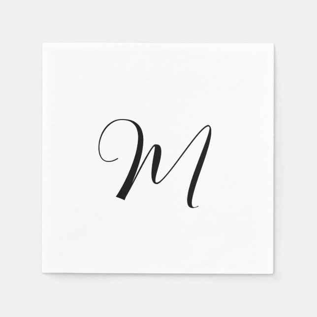 Minimalist Monogram Initial  Napkin (Front)