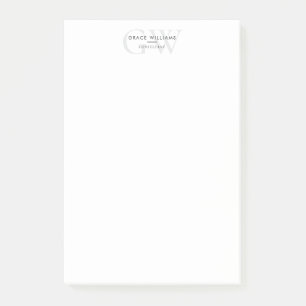 Minimalist Monogram Initials Professional Post-it Notes