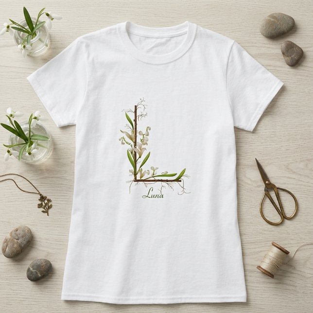 Minimalist Monogram L: Nature's Touch T-Shirt (Creator Uploaded)