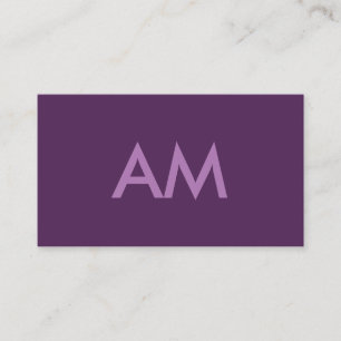 Minimalist Monogram Lavender Violet Background Business Card