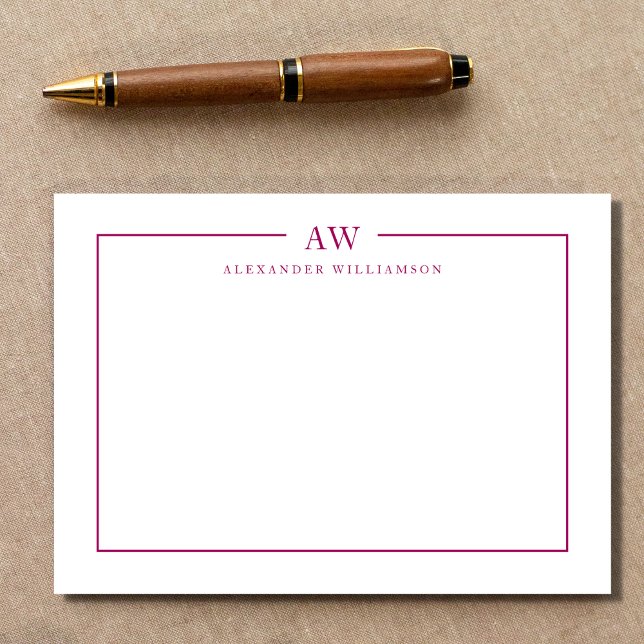 Minimalist Monogram Magenta Purple Card (Creator Uploaded)