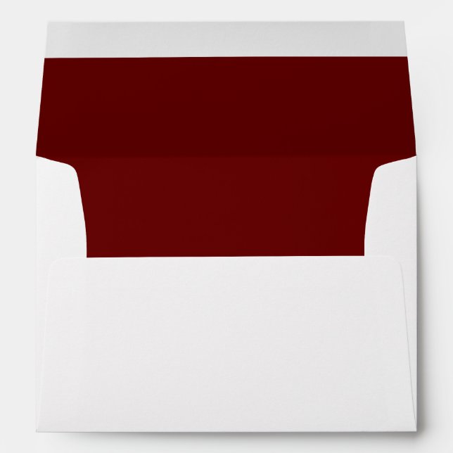 Minimalist Monogram Maroon Red Note Card Envelope (Back (Bottom))