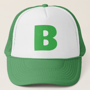 Minimalist Monogram Modern Bold Green Trucker Hat