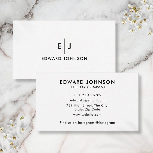 Minimalist Monogram Modern Professional Business Card (Minimalist Monogram Modern Professional Business Card)