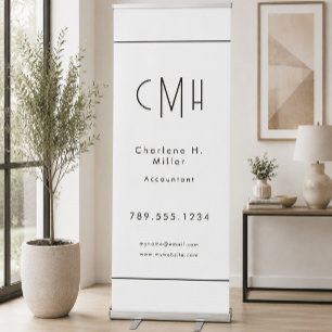 Minimalist Monogram Modern Professional Retractable Banner