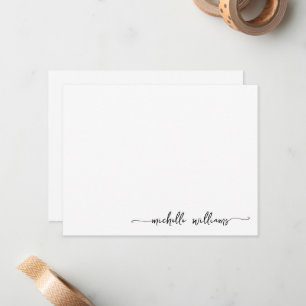 Minimalist Monogram Name Stylish Signature Script  Card