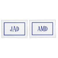 Minimalist Monogram Navy Blue White Rectangle