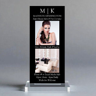 Minimalist Monogram or Add Logo Business 2 Photo Rack Card