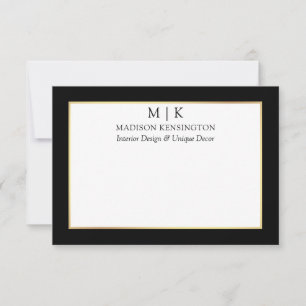 Minimalist Monogram or Add Logo Business Black Card
