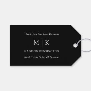Minimalist Monogram or Add Logo Business Gift Tags