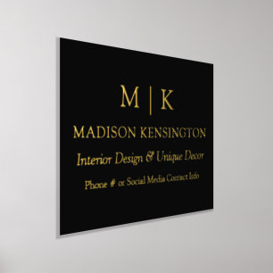 Minimalist Monogram or Add Logo Business Gold Foil Prints
