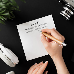 Minimalist Monogram or Add Logo Business Square Card