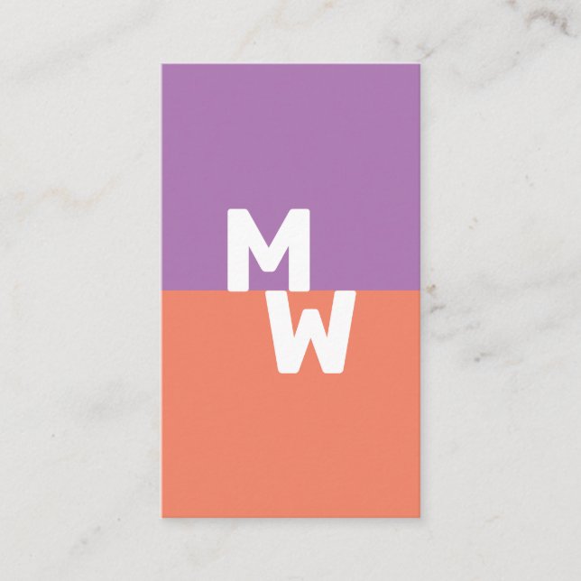 Minimalist Monogram Pastel QR Code Business Card (Front)
