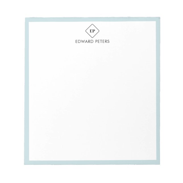 Minimalist Monogram Personal Stationery Notepad (Front)