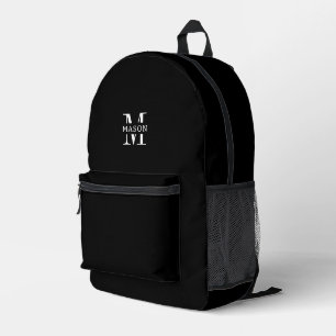 Minimalist Monogram Personalised Printed Backpack