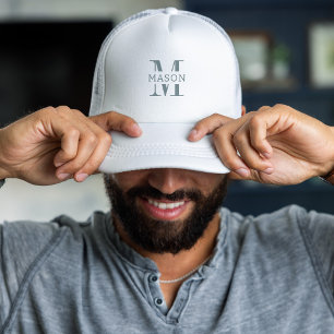 Minimalist Monogram Personalised Trucker Hat