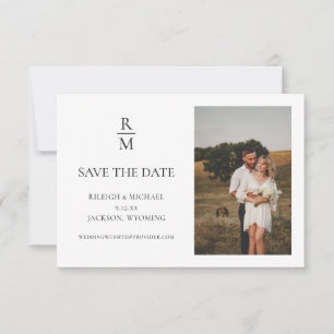 Minimalist Monogram Photo Save the Date