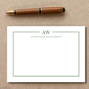 Minimalist Monogram Pine Green Card