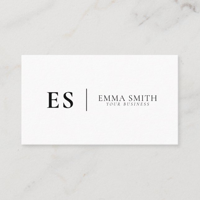 Minimalist Monogram Professional Business Card (Front)