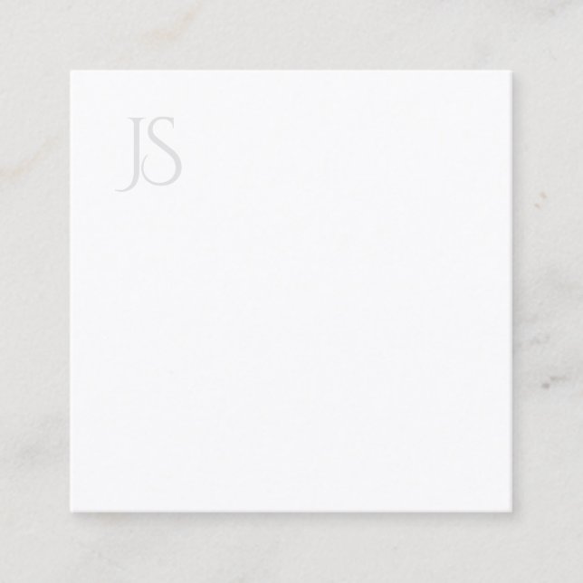 Minimalist Monogram Professional Template Elegant Square Business Card (Front)