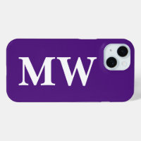 Minimalist Monogram Purple Initial Stylish Modern