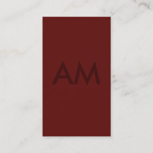 Minimalist Monogram Red Subtle Business Card
