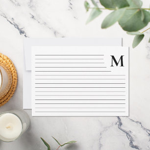 Minimalist Monogram Ruled Card