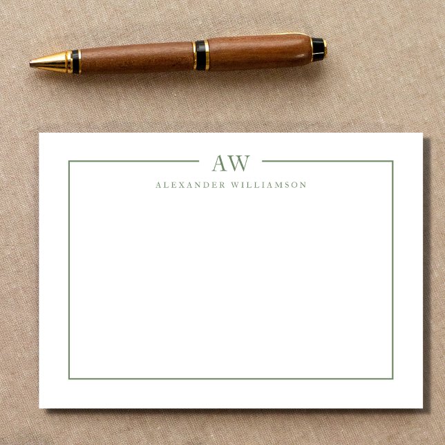 Minimalist Monogram Sage Green Card (Creator Uploaded)