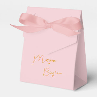 Minimalist monogram script pink favour box