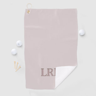 Minimalist Monogram Shadow Font Boho Taupe Golf Towel