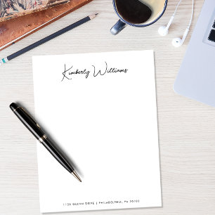 Minimalist Monogram Signature Script Personalised Custom Letterhead