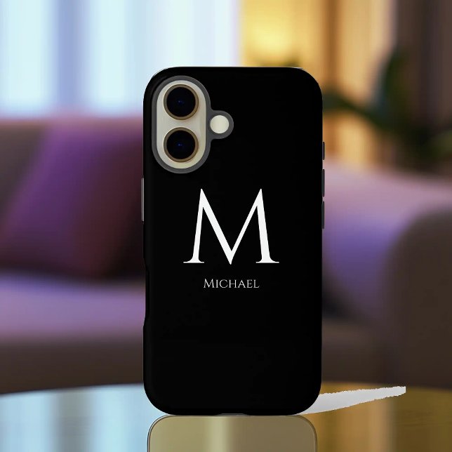 Minimalist monogram simple Case-Mate iPhone case (simple monogram minimalist iphone 16 case)