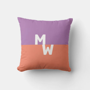Minimalist Monogram Square Pastel QR Code Cushion