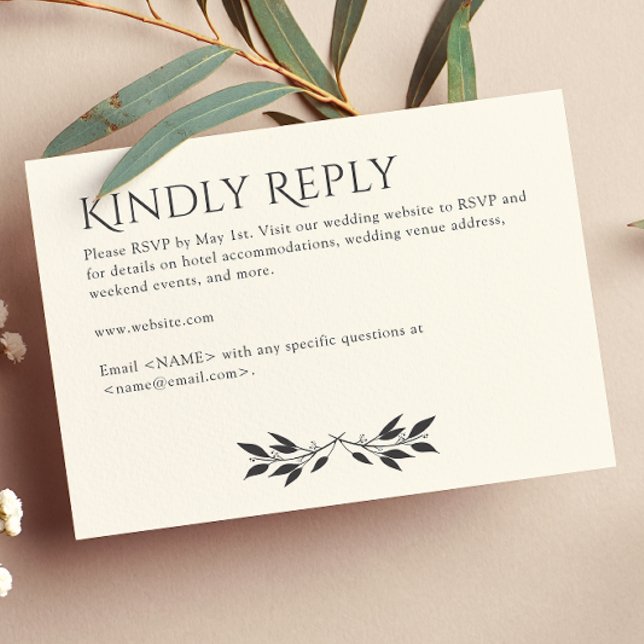 Minimalist Monogram Striped Soft White RSVP Card (Creator Uploaded)