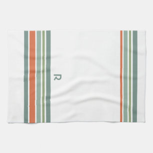 Minimalist Monogram Stripes Tea Towel