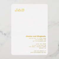 Minimalist Monogram Stylish Wedding Elegant Gold