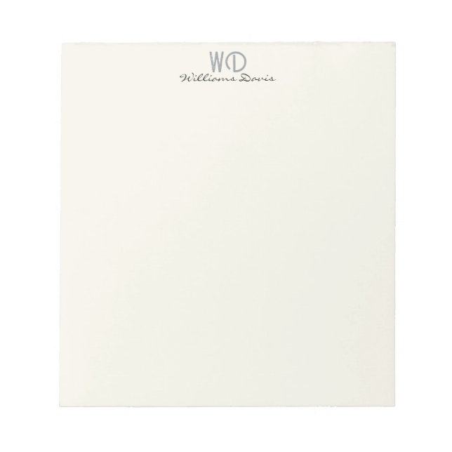 Minimalist Monogram Teacher Notepad (Front)