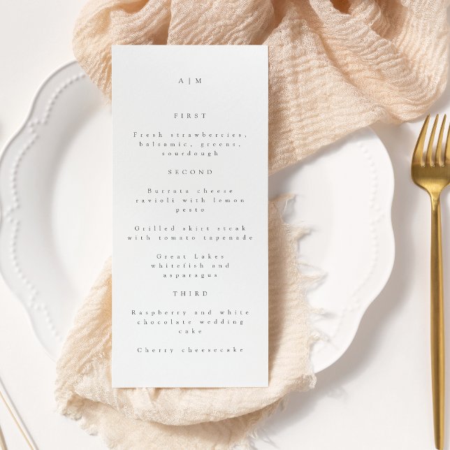 Minimalist Monogram Traditional Typography Wedding Menu (Creator Uploaded)