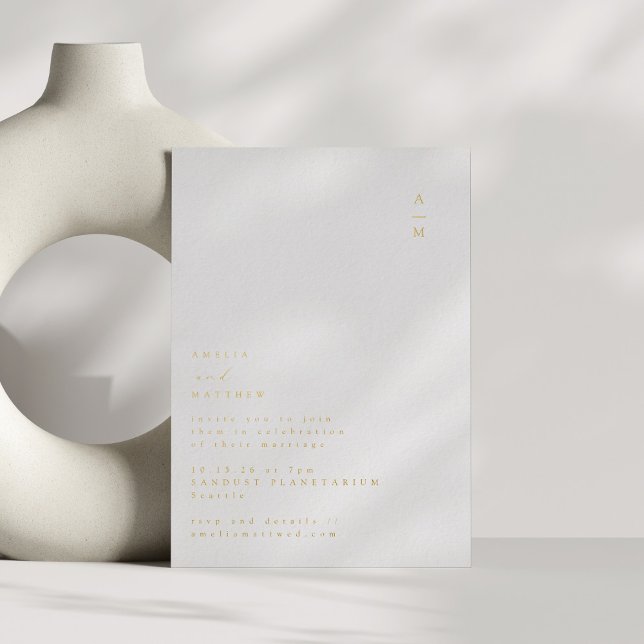 Minimalist Monogram Trendy Gold Typography Wedding (Creator Uploaded)