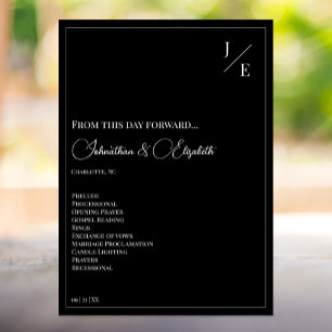 Minimalist Monogram Wedding   Black Programme