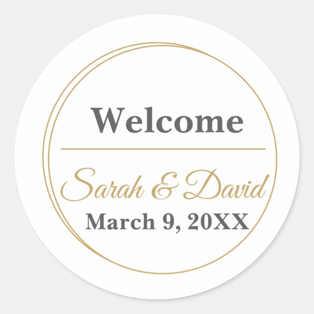 Minimalist Monogram Wedding Envelope Seal Sticker (Front)