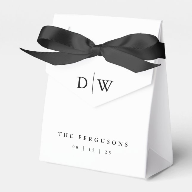 Minimalist Monogram Wedding  Favour Box (Front Side)