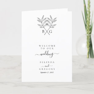 Minimalist Monogram Wedding Order of Service Programme