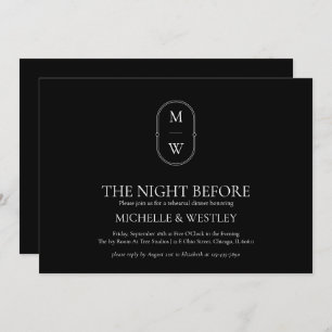 Minimalist Monogram Wedding Rehearsal Dinner Invitation