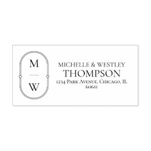 Minimalist Monogram Wedding Return Address Self-inking Stamp