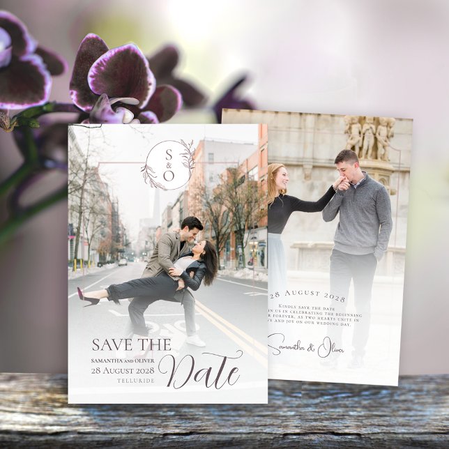 Minimalist Monogram Wedding Save the Date Card (Creator Uploaded)