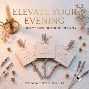 Minimalist Monogram Wedding Sparkler Favour Tags