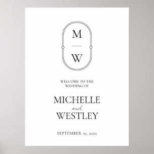Minimalist Monogram Wedding Welcome Sign