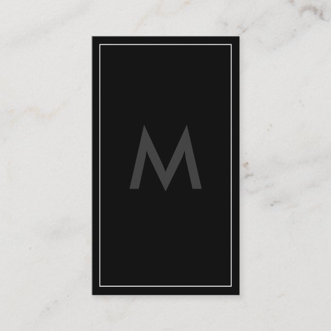 Minimalist Monogram with Borders Business Card (Front)